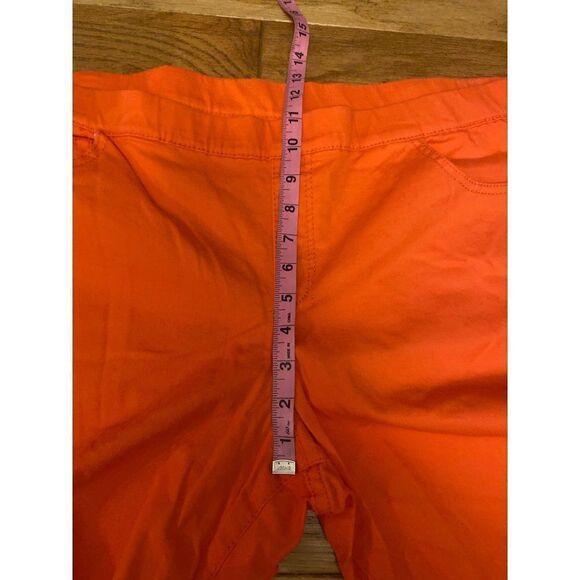 NWT Jaclyn Smith, women’s coral/orange high elastic waist straight leg pants XXL - Picture 9 of 10